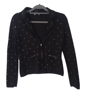 White House Black Market Studded Zip Up Size S